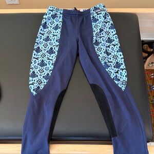 Girls riding pant Kerrits Blue Patterned Bottoms